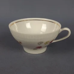 New Pamono Porcelain Tea Service with White and Gold Flowers from Stadtlengsfeld, 1970s, Set of 23