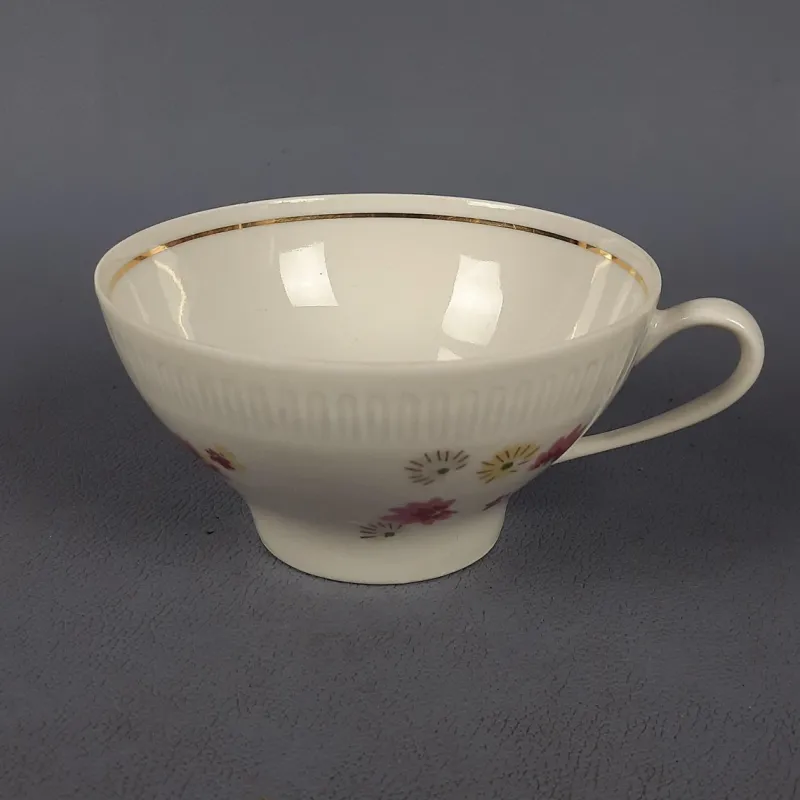 New Pamono Porcelain Tea Service with White and Gold Flowers from Stadtlengsfeld, 1970s, Set of 23