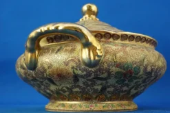 Online Pamono Porcelain Tureen with Relief Enamels by Satsuma, 1920s