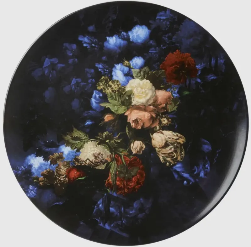 Sale Pamono Porcelain Wall Plate with Flowers by Heinen delfts blauw