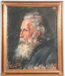 Pamono Portrait of a Man, Pastel on Paper, 1912, Framed> Work On Paper