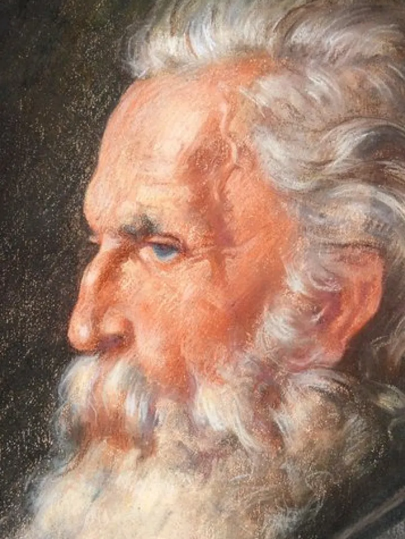 Pamono Portrait of a Man, Pastel on Paper, 1912, Framed> Work On Paper