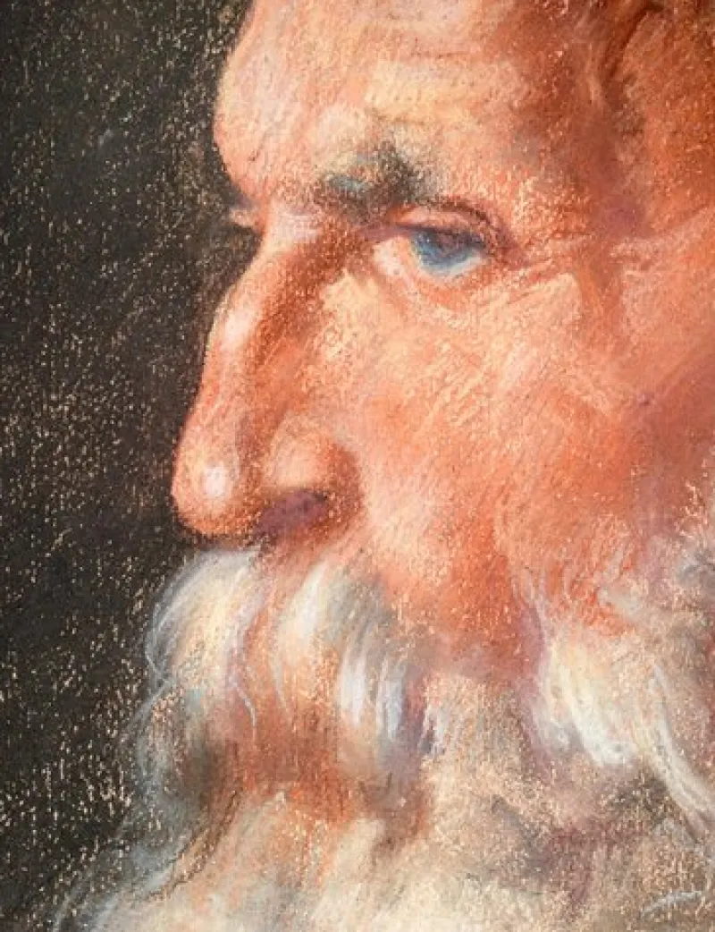 Pamono Portrait of a Man, Pastel on Paper, 1912, Framed> Work On Paper
