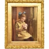 Discount Pamono Portrait Painting, Child Playing, Oil Painting, Early 20th Century