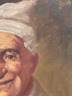 New Pamono Portrait, 20th Century, Oil Painting on Panel, Framed