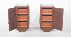 Pamono Portuguese Art Deco Bedside Tables, 1920, Set of 3> Nightstands