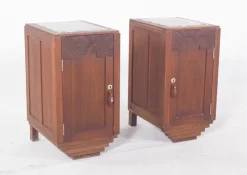 Pamono Portuguese Art Deco Bedside Tables, 1920, Set of 3><noscript><img width=