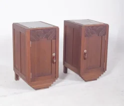 Pamono Portuguese Art Deco Bedside Tables, 1920, Set of 3><noscript><img width=