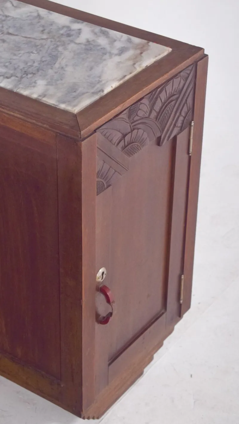 Pamono Portuguese Art Deco Bedside Tables, 1920, Set of 3> Nightstands