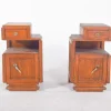 Pamono Portuguese Art Deco Bedside Tables, 1920, Set of 2> Nightstands