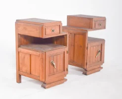 Pamono Portuguese Art Deco Bedside Tables, 1920, Set of 2><noscript><img width=