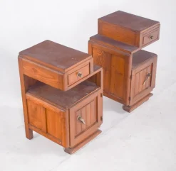 Pamono Portuguese Art Deco Bedside Tables, 1920, Set of 2><noscript><img width=
