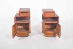 Pamono Portuguese Art Deco Bedside Tables, 1920, Set of 2><noscript><img width=