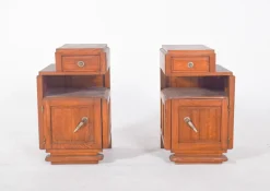 Pamono Portuguese Art Deco Bedside Tables, 1920, Set of 2><noscript><img width=