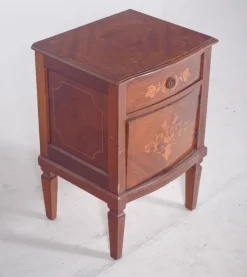 Pamono Portuguese Bedside Table with Marquetry Work, 1920s><noscript><img width=