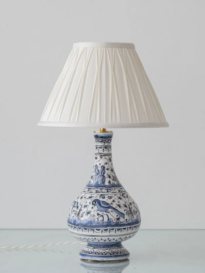 Best Pamono Portuguese Blue and White Faience Ceramic Table Lamp, 1950s