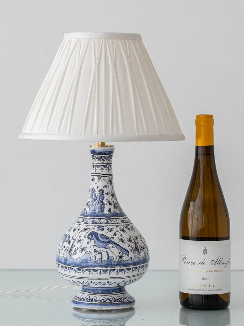 Best Pamono Portuguese Blue and White Faience Ceramic Table Lamp, 1950s