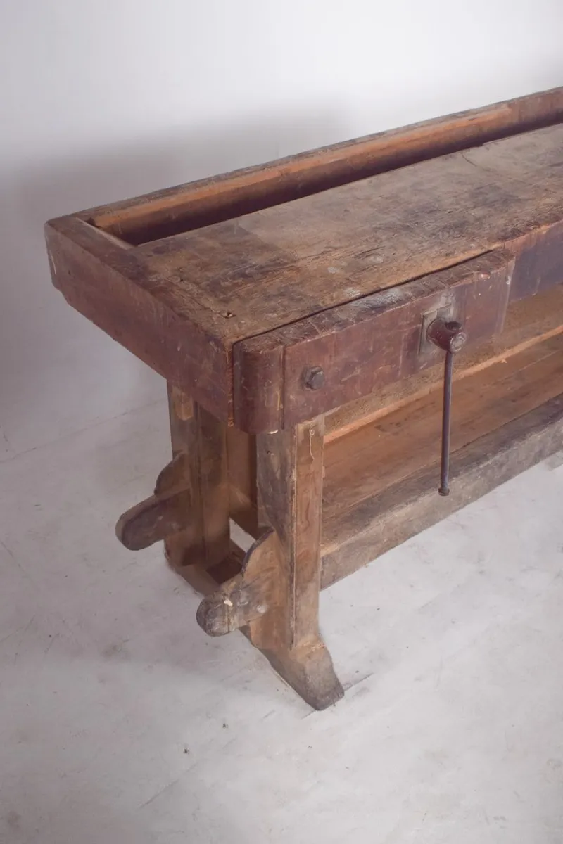 Sale Pamono Portuguese Woodworkers Workbench, 1950s