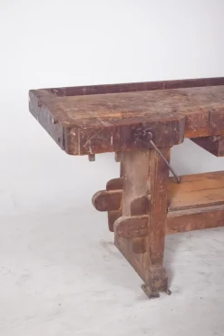 Pamono Portuguese Woodworkers Workbench, 1950s><noscript><img width=