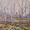 Best Pamono Post Impressionist Artist, Landscape, Late 20th Century, Oil on Board, Framed
