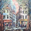 Sale Pamono Post Impressionist Sunset in Paris, Basilica of the Sacred Heart of Montmartre, 1960s, Oil on Canvas