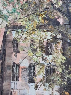 Sale Pamono Post Impressionist Sunset in Paris, Basilica of the Sacred Heart of Montmartre, 1960s, Oil on Canvas