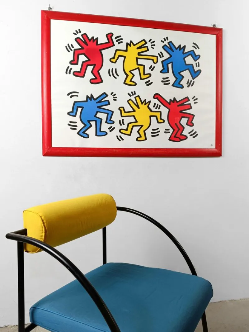 Pamono Poster of Dancing Dogs after Keith Haring from Nouvelles Images S.A., France, 1992> Posters