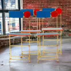 Pamono Postmodern Bistro Chair by Denis Balland for Fermob, France, 1985> Garden Seating