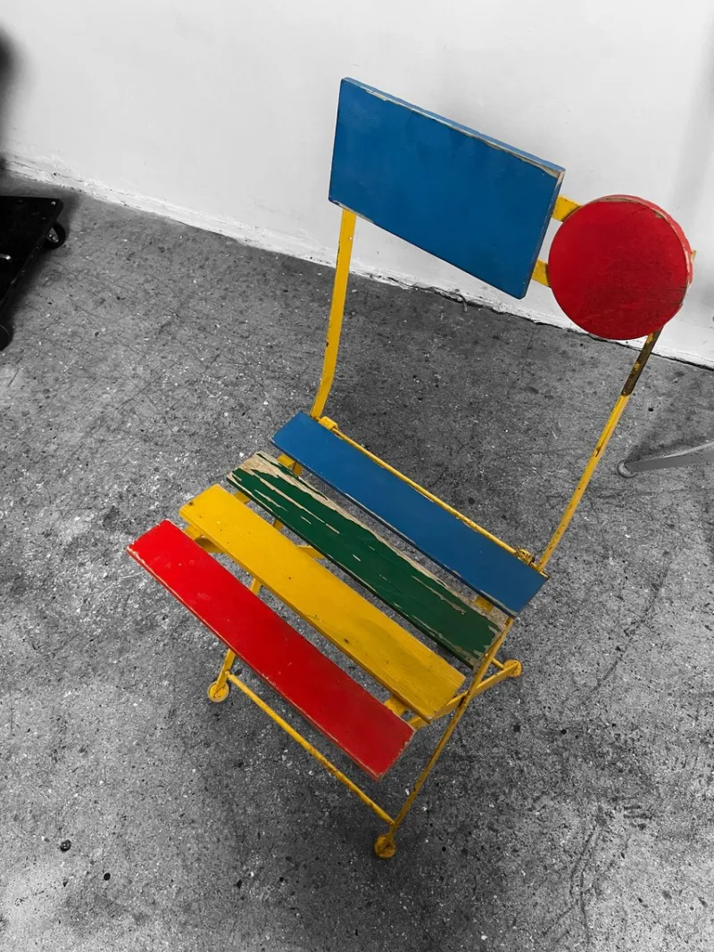 Pamono Postmodern Bistro Chair by Denis Balland for Fermob, France, 1985> Garden Seating