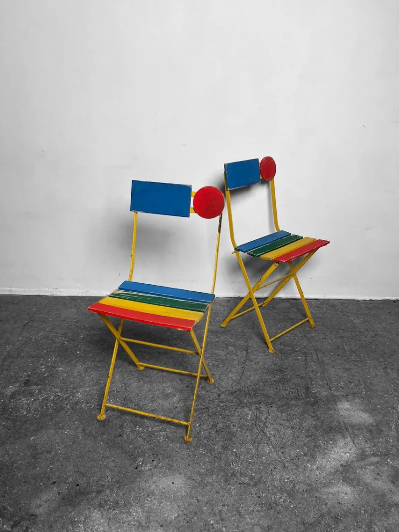Pamono Postmodern Bistro Chair by Denis Balland for Fermob, France, 1985> Garden Seating