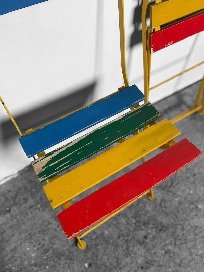 Pamono Postmodern Bistro Chair by Denis Balland for Fermob, France, 1985> Garden Seating
