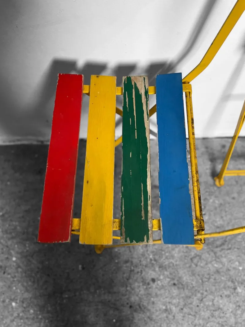 Pamono Postmodern Bistro Chair by Denis Balland for Fermob, France, 1985> Garden Seating