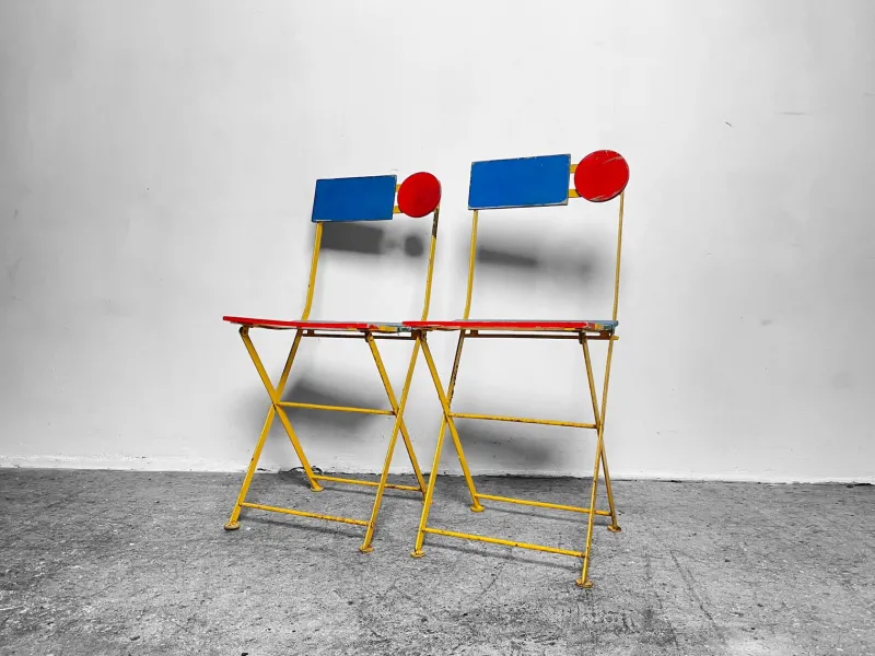 Pamono Postmodern Bistro Chair by Denis Balland for Fermob, France, 1985> Garden Seating