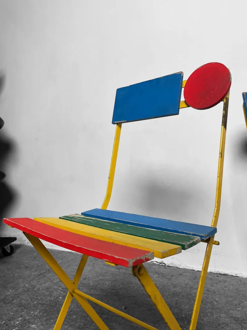 Pamono Postmodern Bistro Chair by Denis Balland for Fermob, France, 1985> Garden Seating