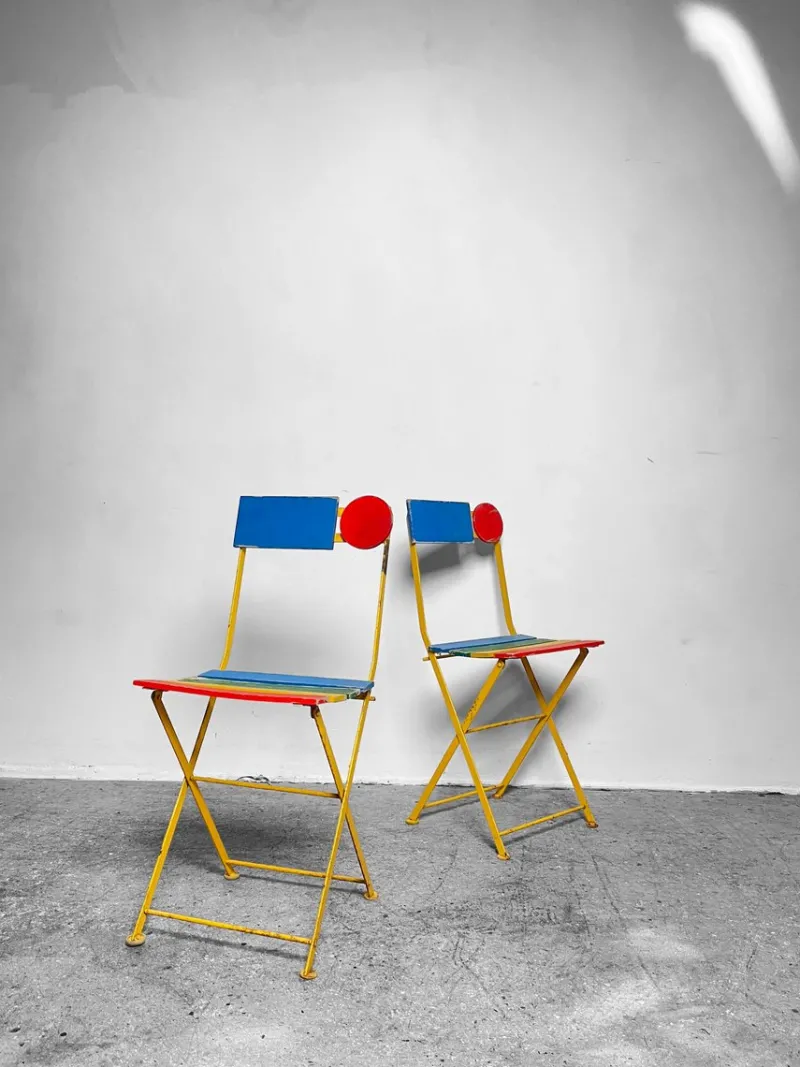 Pamono Postmodern Bistro Chair by Denis Balland for Fermob, France, 1985> Garden Seating