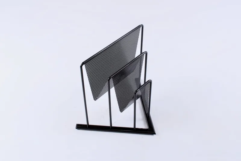 Hot Pamono Postmodern Black Perforated Metal Magazine Rack by Markus Börgens for D-Tec, 1980s