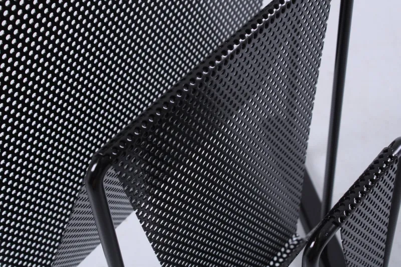 Hot Pamono Postmodern Black Perforated Metal Magazine Rack by Markus Börgens for D-Tec, 1980s