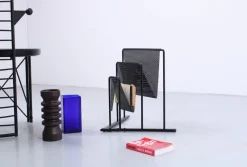 Hot Pamono Postmodern Black Perforated Metal Magazine Rack by Markus Börgens for D-Tec, 1980s