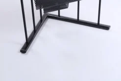 Hot Pamono Postmodern Black Perforated Metal Magazine Rack by Markus Börgens for D-Tec, 1980s