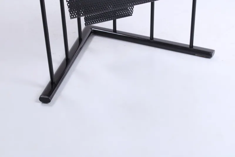 Hot Pamono Postmodern Black Perforated Metal Magazine Rack by Markus Börgens for D-Tec, 1980s