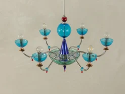 Pamono Postmodern Blue Chandelier, 1980s><noscript><img width=