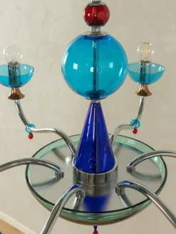 Pamono Postmodern Blue Chandelier, 1980s><noscript><img width=