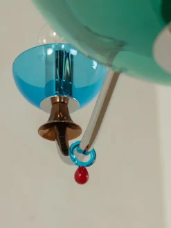 Pamono Postmodern Blue Chandelier, 1980s><noscript><img width=