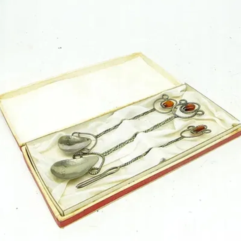 Pamono Postmodern Brass Spoons by Imago Artis, Poland, 1960s, Set of 3> Cutlery & Serving Utensils