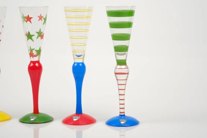 Online Pamono Postmodern Clown Shot Glasses by Anne Nilsson for Orrefors, 1990s, Set of 5