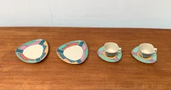Pamono Postmodern Flash One Series Coffee Service Plates, Cups, Saucers by Dorothy Hafner for Rosenthal, 1980s, Set of 6><noscript><img width=