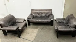 Best Pamono Postmodern German Brutalist Lounge Armchairs and Sofa by Rolf Benz for Musterring, 1990s, Set of 3