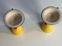Pamono Postmodern Handcrafted Ceramic Chicken Egg Cups from Ikea, Sweden, 1980s, Set of 2><noscript><img width=