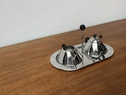 Pamono Postmodern Italian Sugar and Milk Tray by Micheal Graves for Alessi, 1980s, Set of 3><noscript><img width=
