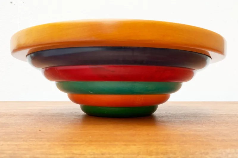 Pamono Postmodern Italian Wooden Bowl by Pietro Manzoni> Bowls